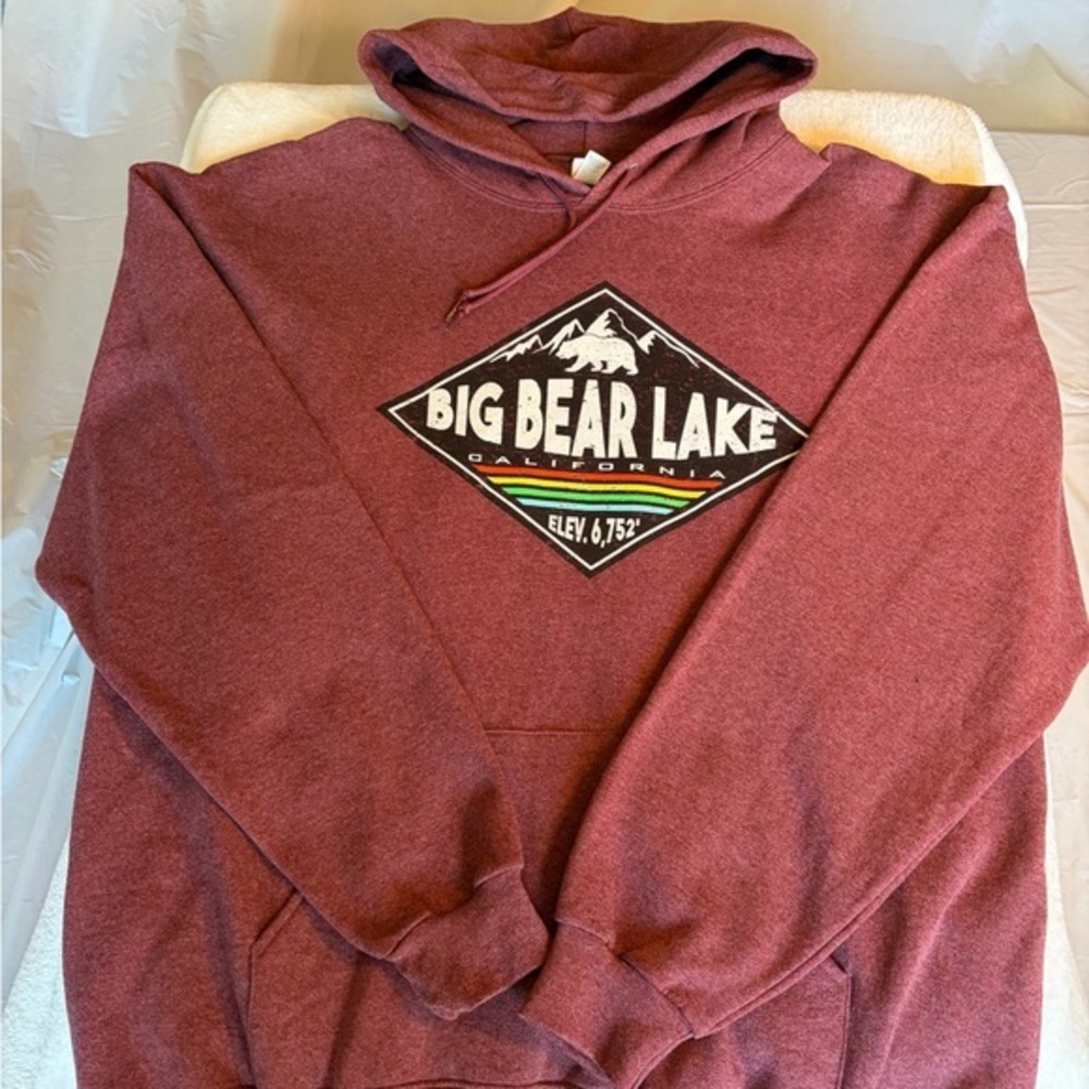 Big Bear Lake California Maroon Hoodie - Men